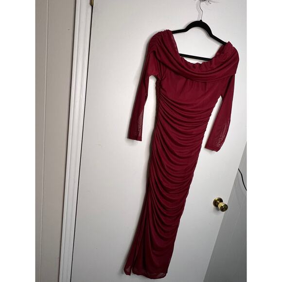 Womens Relipop Merlot Long Sleeve Long Party Dress Size Small NWT - Picture 8 of 9